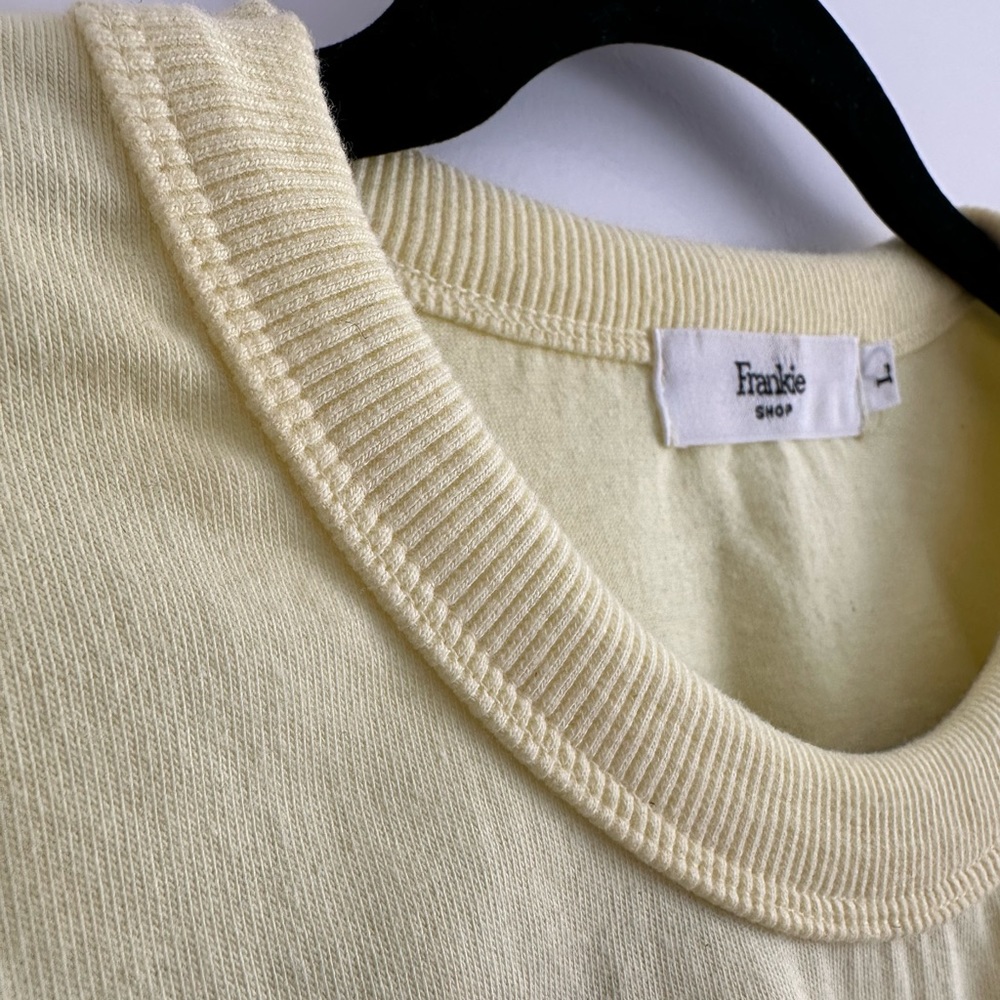 The Frankie Shop Yellow Eva Shoulder Pad Boho Sleeveless Round neck T-shirt - Picture 6 of 10